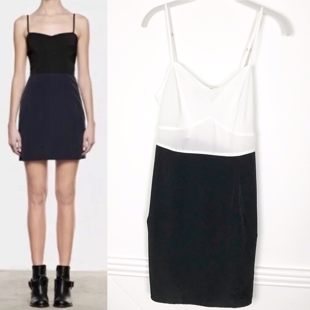 All Saints Blocked Slip Dress Black & White sz 6